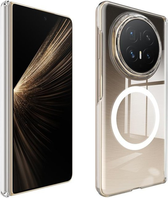 Magnetische Schutzhülle für Honor Magic V6 in Transparent Grau, ultra-dünne Hartschale aus PC mit Anti-Gelb-Effekt - Bild 1
