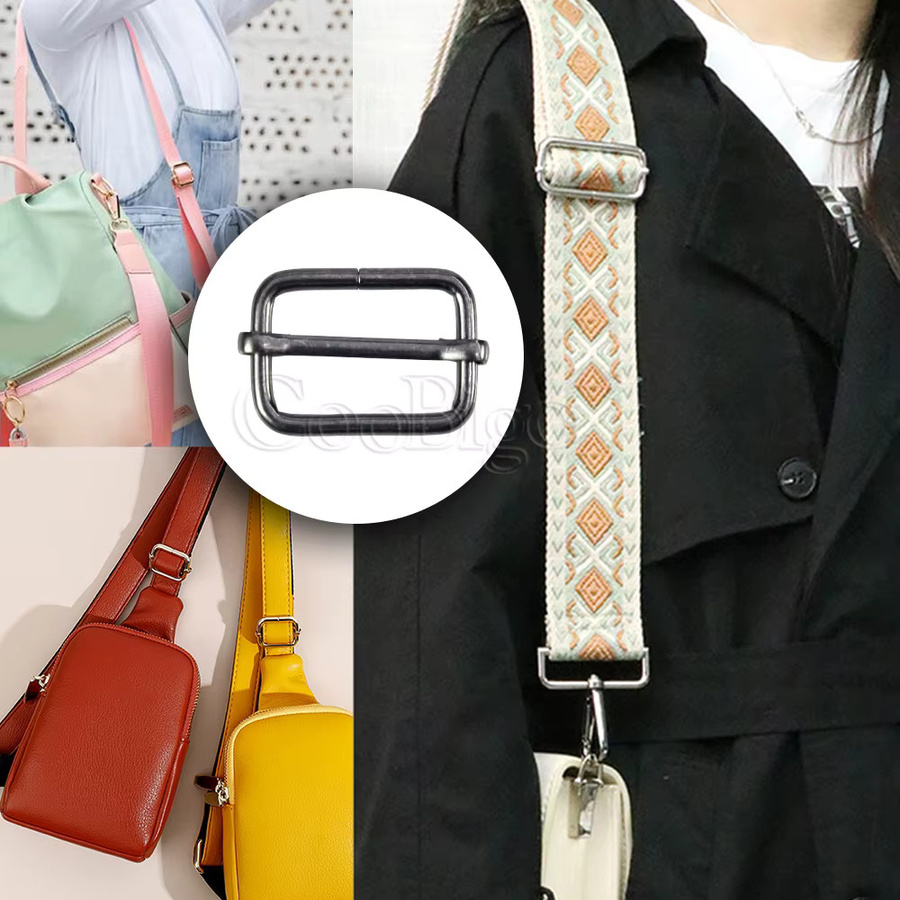10 Stück CooBigo Tri-Glides Metallschieberegler aus Stahl in Silber für Gurtzubehör - Bild 3