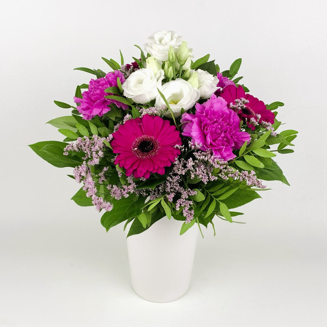 Matilda Bouquet Multicolor Carnation Gerbera Eustoma Limonium Greenery - Bild 1