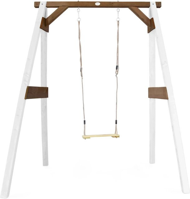 Axi Einzelschaukel aus Hemlock-Holz in Weiß-Braun, B/T/H: 160 x 181 x 207 cm - Bild 1