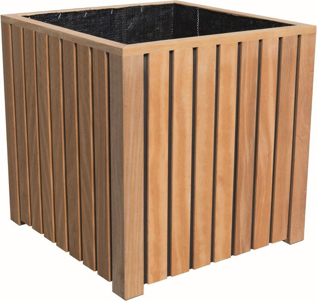 Viereckiger Blumenkasten aus Hartholz Bangkirai B/T/H: 50 x 50 x 50 cm - Bild 1