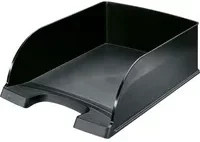 Leitz Briefablage Jumbo Plus DIN A4 aus Kunststoff, Schwarz, B: 35,7 cm, T: 25,5 cm, H: 10,3 cm - Bild 1