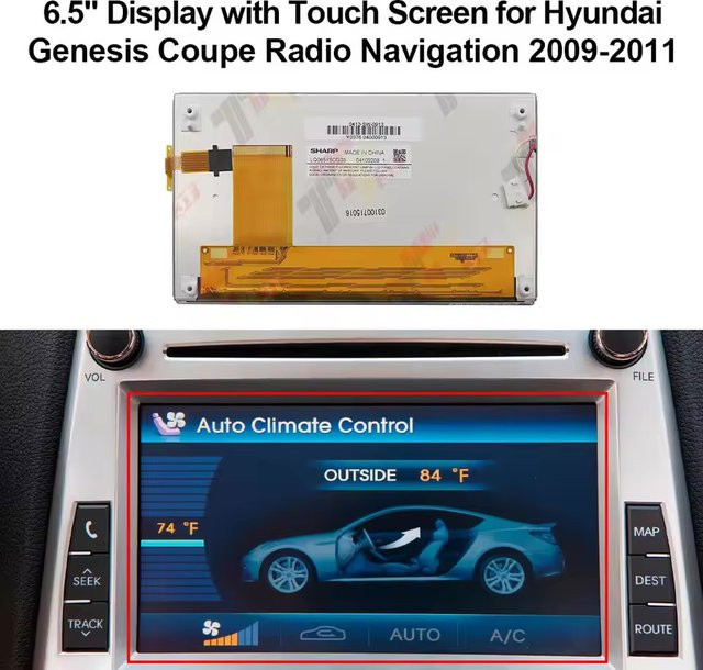 6,5-Zoll Touchscreen Navigationssystem für Hyundai Genesis Coupe und Kia Rondo Rio in Schwarz - Bild 1