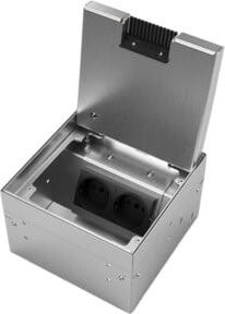 bs Bodensteckdose 8902BB Kombination mit 1x Schutzkontakt und 1x RJ45 in Silber - Bild 1