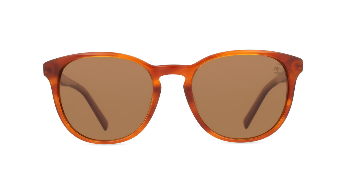 Timberland TB9319 Sonnenbrille, Vollrand, Rund, Acetat, Unisex, braun - Bild 1