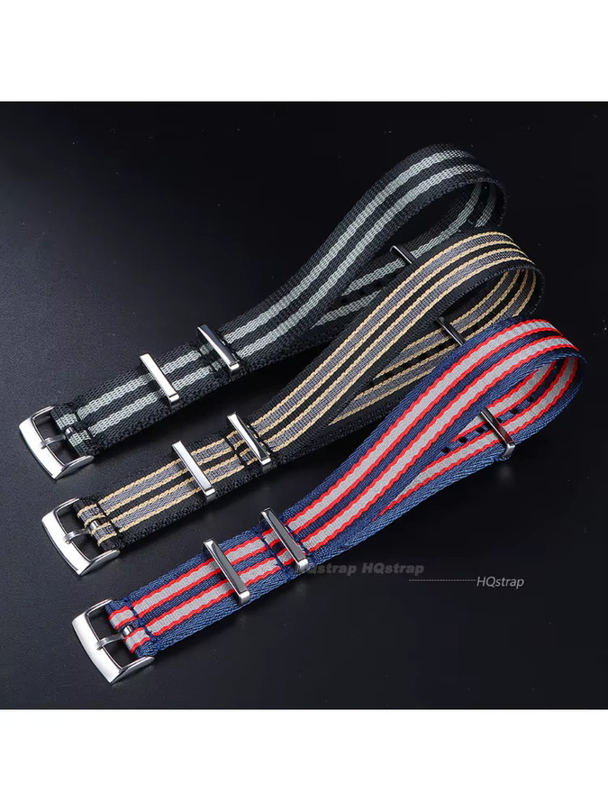 HQstrap Uhrenarmband Nylon, Textil/NATO, Schwarz, Unisex, 20 mm - Bild 7
