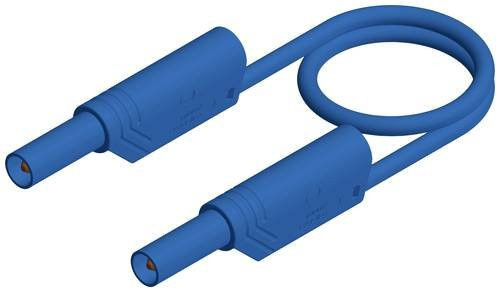 Hirschmann MLS SIL WS 50/1 Sicherheits-Messleitung mit Lamellenstecker 4mm, Blau, Länge: 0,50 m - Bild 1