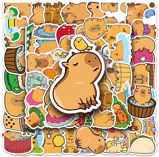 Charile Capybara Tier-Graffiti-Aufkleber, Bunt / Mehrfarbig, 10 Stück - Bild 1