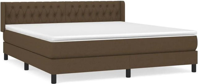 vidaXL Boxspringbett mit Matratze in Dunkelbraun, Hybrid-Design mit Taschenfederkern, B/T: 180 x 200 cm - Bild 1