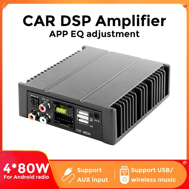 AUTOSHARK DSP Audio Prozessor Automotive Sound Modul mit App-Steuerung, 4x80W Verstärker, Schwarz - Bild 1