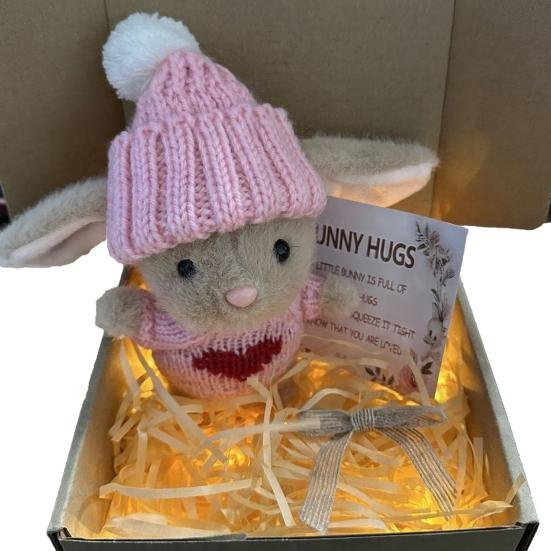 Pinmanlong Mini-Hase, Plüschtier, Rosa / Pink - Bild 1