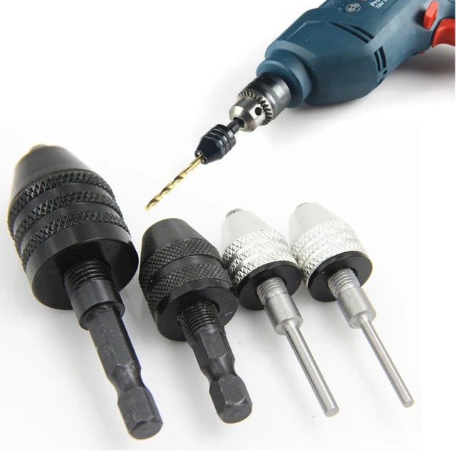 JIGHOLE Schnellspannbohrfutter Adapter mit Sechskantschaft für Schlagschrauber und Bohrer, Spannbereich 0,3-8 mm, 6,35 mm Aufnahme - Bild 1