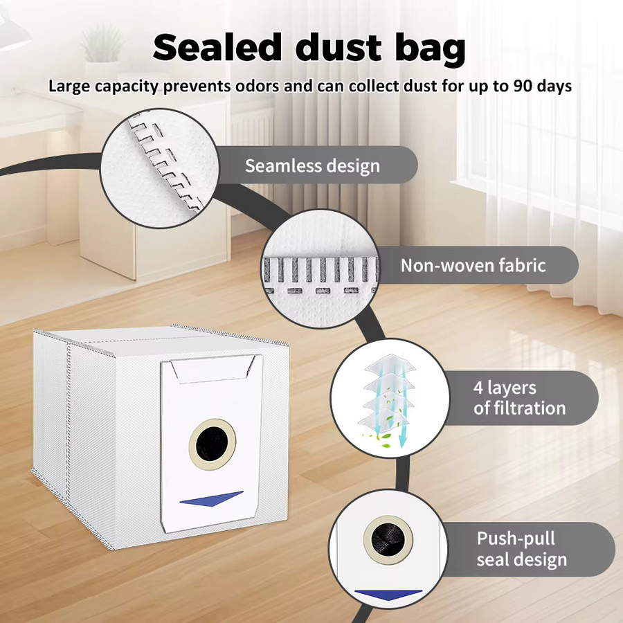Premium verstärkte Staubbeutel in Weiß für ECOVACS DEEBOT T30 Omni, T30 Pro Omni, Yeedi M12 Pro+, T30 und T30 MAX Staubsauger Ersatzbeutel - Bild 2