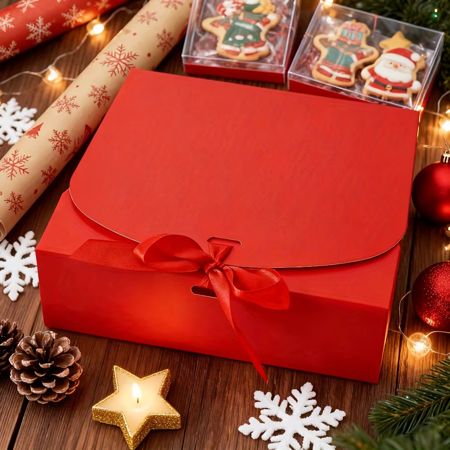 Rote Weihnachtsgeschenkbox aus Papier für Partyfavors und Heimdekoration - Bild 4
