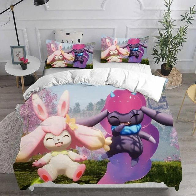 Palworld Bettwäsche Set mit 3D-Druck Design, Deckenbezug und 2 Kissenbezügen, Mehrfarbig, B/H: 135 x 200 cm - Bild 1