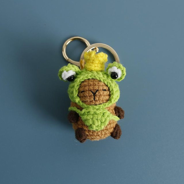 Linyi toy Schlüsselanhänger Capybara, schwarz, handgemacht - Bild 1