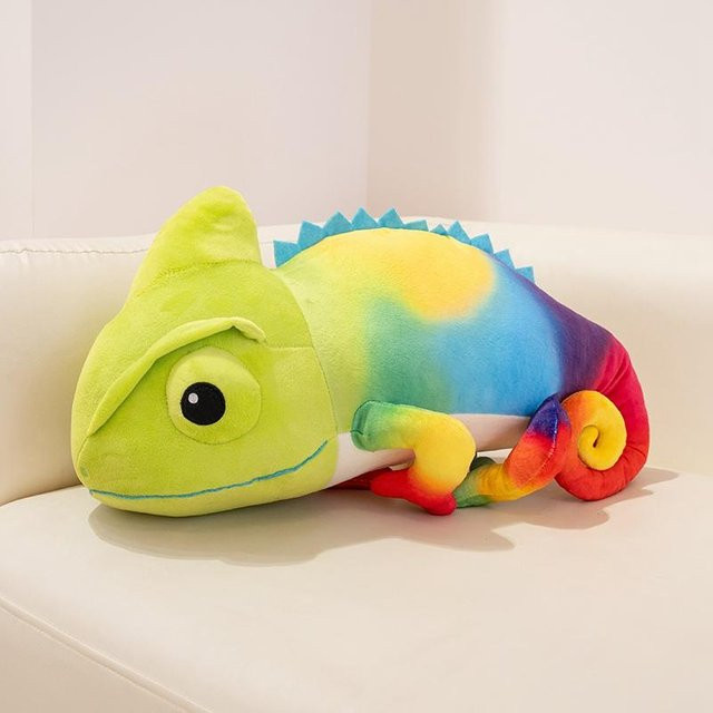 Yiran Health & Beauty Eidechsen- und Chamäleon-Plüschtier, Bunt, 40/48cm - Bild 1