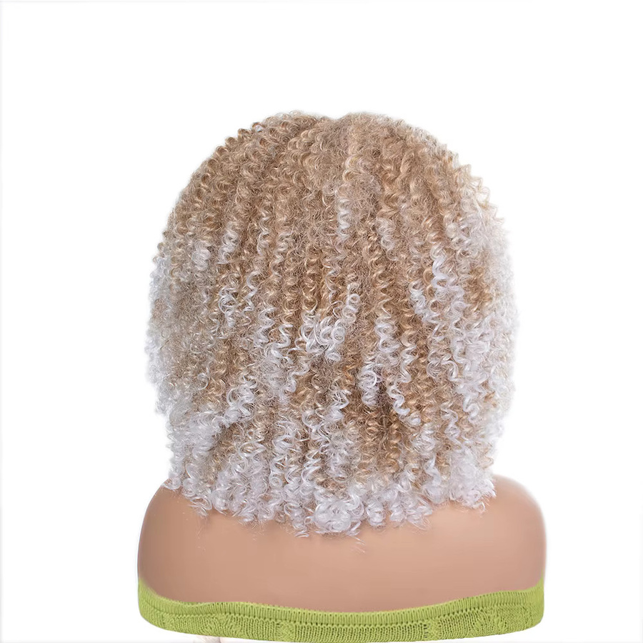 MSIWIGS Perücke, kurze afro lockige blonde Synthetik-Perücke, Damen - Bild 2