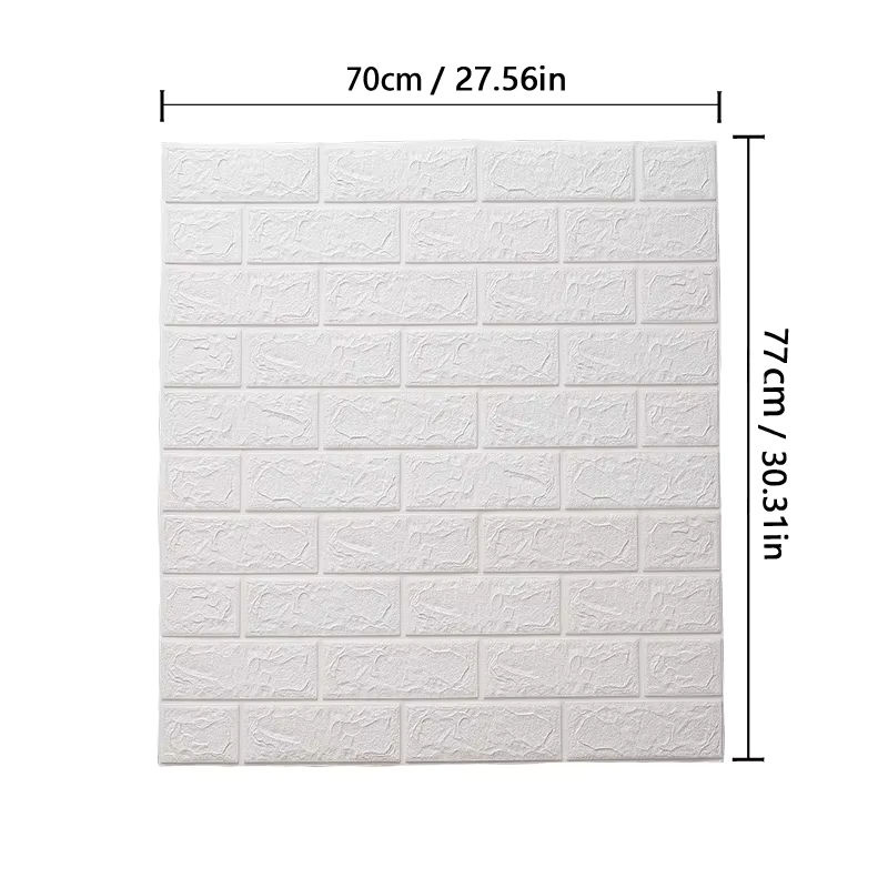 ctzsoop 3D Wandaufkleber Faux Ziegel in Weiß, wasserdicht und selbstklebend, B: 77 cm, H: 70 cm - Bild 5
