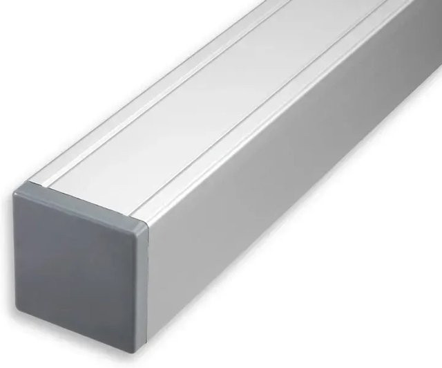 GartenLand Aluminium Zaunpfosten für die Serien Classico und Relax, Silber, B/T/H: 6,8 x 6,8 x 239 cm, inklusive Pfostenkappe - Bild 1