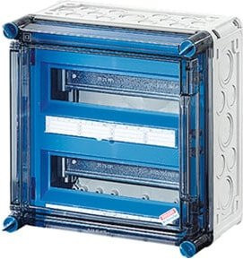 Hensel Automatengehäuse MI 1220 Verteilerkasten aus Kunststoff in Blau und Transparent für die Wandmontage - Bild 1