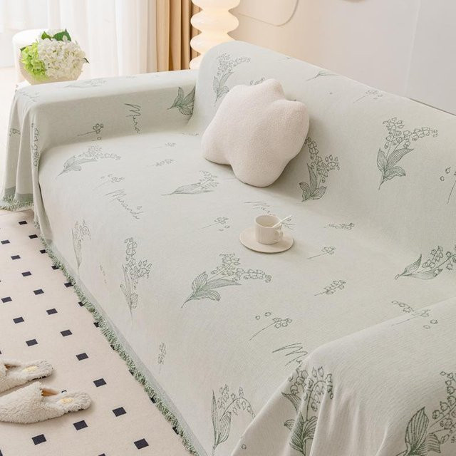 Super Six Chenille Sofabezug mit floralem Muster als Kratzschutz und Überwurfdecke, B/B: 180 x 130 cm - Bild 1