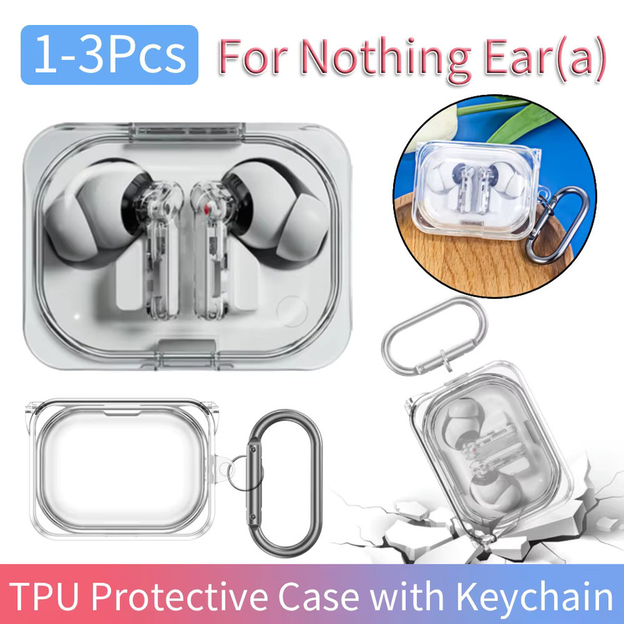 TPU-Schutzhülle für Nothing Ear (a), transparente Ladehülle mit Schlüsselanhänger, kratzfeste Abdeckung - Bild 2