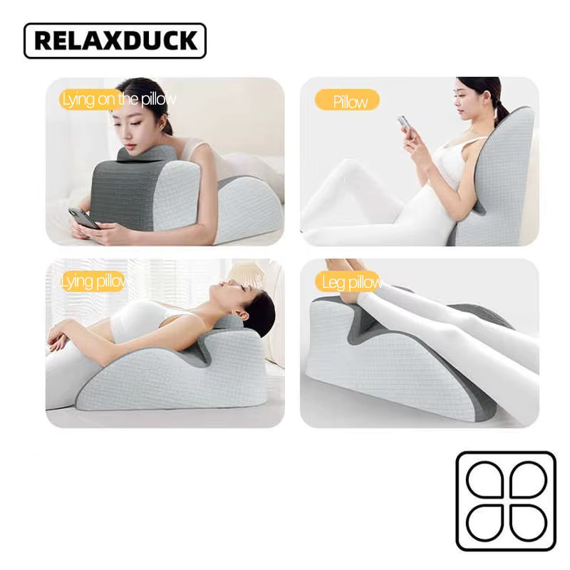 HEHUAI HT Ergonomisches Keilabsatzkissen als multifunktionales Lesekissen und Rückenstütze in Schwarz oder Grau - Bild 3