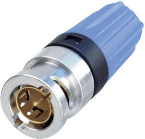 Neutrik BNC-Steckverbinder NBNC75BLP9, gerade, 75 Ohm, Blau - Bild 1