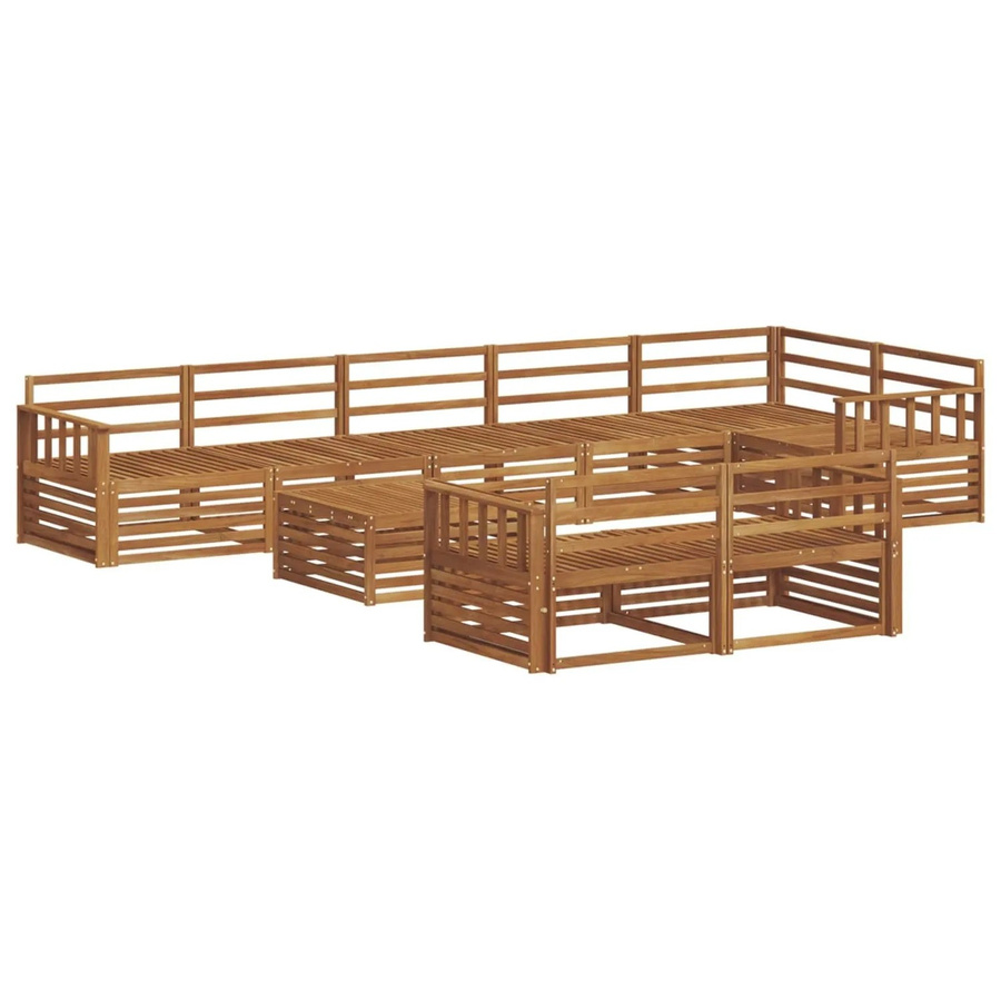 vidaXL Outdoor-Sofagarnitur 9-teilig aus Akazienholz in Braun - Bild 2