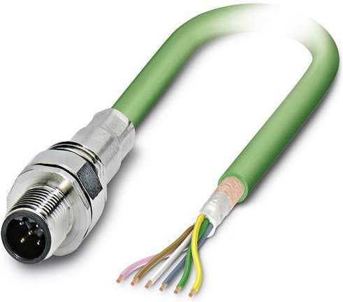 Phoenix Contact 1529739 Sensor-Aktor-Einbausteckverbinder M12 Stecker, 5-polig, grün, Schraubanschluss - Bild 1