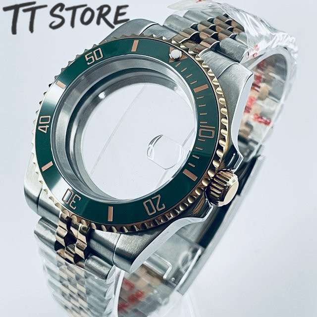 CHIKUANG Armbanduhr Bicolor, Silber Roségold, Keramik-Lünette, 40 mm, Unisex - Bild 1