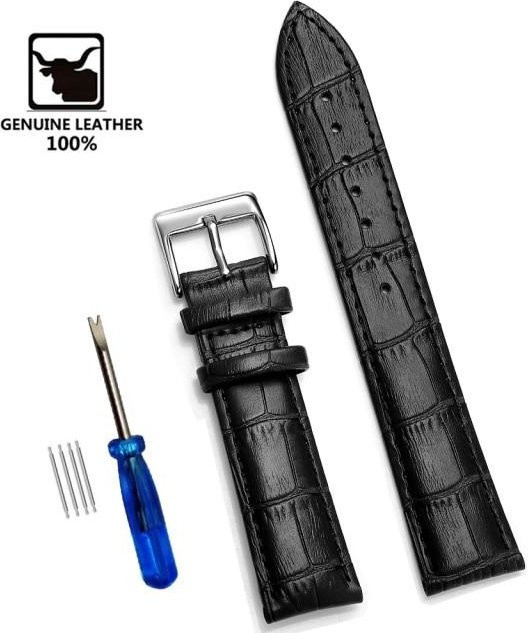 Ka Chen Muxi Uhrenarmband Leder, 24 mm, grau, Herren - Bild 1
