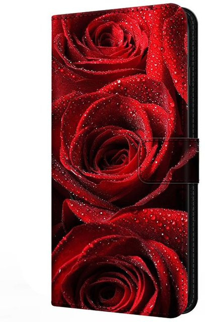 Leder Klapphülle für Samsung Galaxy A55 A35 A25 A15 A05 A05S 5G M35 M55 M15 mit Kartenfächern und Magnetverschluss in Rosa - Bild 1