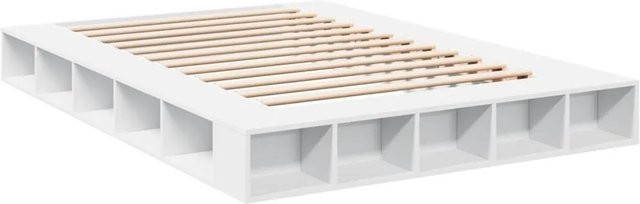 vidaXL Bettgestell aus Holzwerkstoff in Weiß B/T/H: 140 x 200 cm - Bild 1