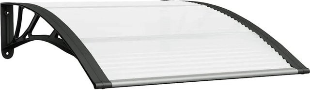vidaXL Türvordach aus Polycarbonat und Aluminium, Schwarz und Transparent, B: 100 cm, T: 75 cm - Bild 2