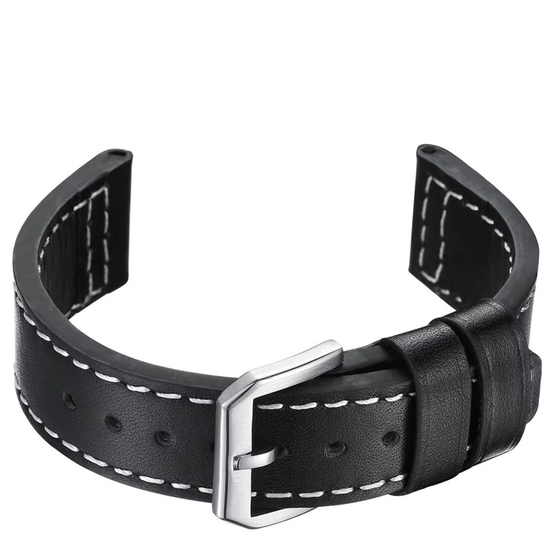 ADDIESDIVE Uhrenarmband Leder, 20 mm, Schwarz, Herren, Edelstahl-Schnalle - Bild 3