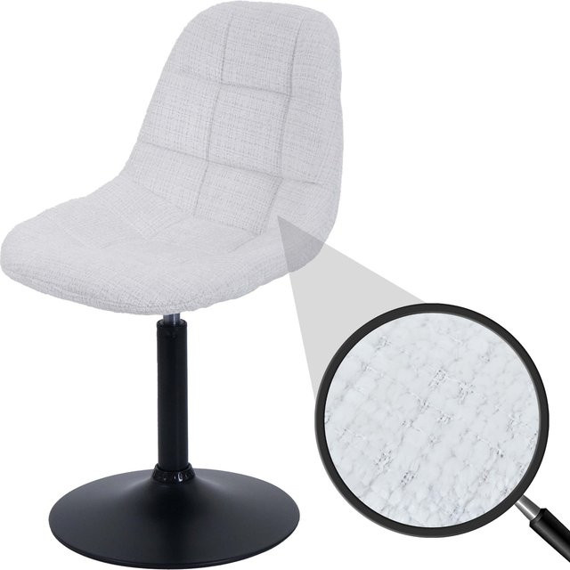 MCW Esszimmerstuhl A60 Drehstuhl aus Stahl mit Chenille-Stoff in Creme - Bild 1