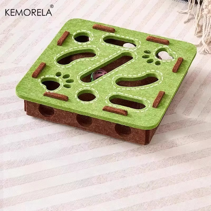 Kemorela Katzen-Puzzle-Spielzeug, Filz-Puzzlebox, mit Ball - Bild 3