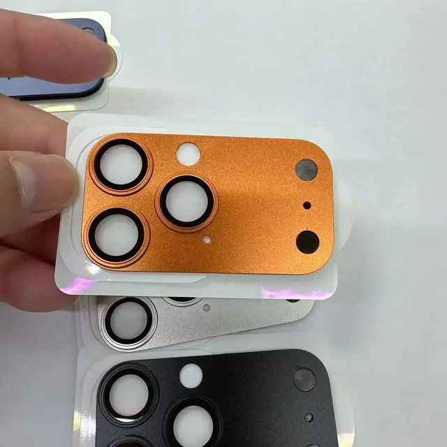 Metall Kamera-Schutzabdeckung aus Glaslegierung für iPhone 14 15 16 17 Pro Max in Schwarz - Bild 1