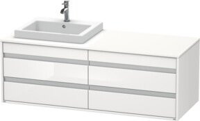 Duravit Waschtischunterschrank Ketho in Weiß Hochglanz, Wandhängend, B/T/H: 140 x 55 x 49,6 cm - Bild 1