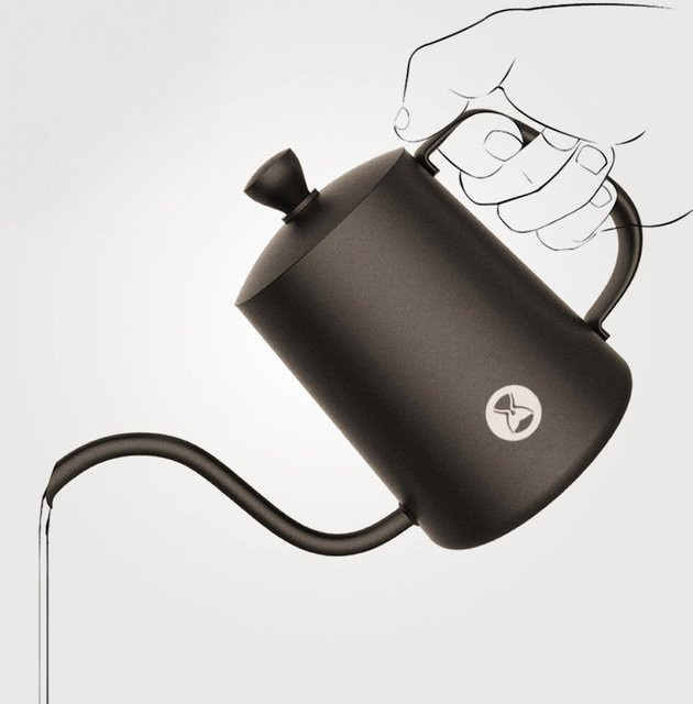 TIMEMORE Kaffeekanne Fish03 Aufgießkanne aus Edelstahl in Schwarz, 300 ml oder 600 ml - Bild 1
