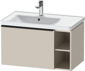 Duravit Waschtischunterschrank D-Neo Wandhängend in Schwarz und Beige mit Türen und Regalfächern B/T/H: 78,4 x 45,2 x 44,0 cm - Bild 1