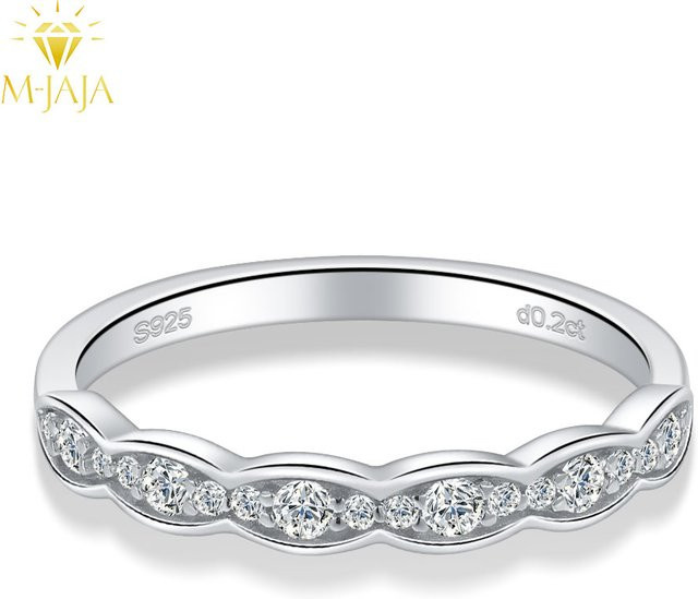 Pretty Beauty Ehering 925 Silber, Moissanit, Damen - Bild 1