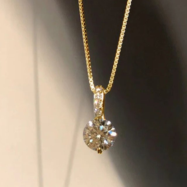 Huitan Anhänger-Halskette, Zirkonia, Gold, Damen - Bild 1