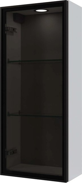 Pelipal Vitrinen-Wandschrank Quantum 05 in Weiß Glänzend mit Rauchglas und LED-Beleuchtung, Breite: 30 cm - Bild 1