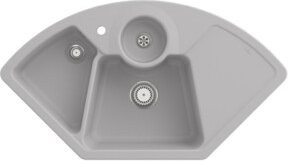 Villeroy & Boch Eckspüle Solo mit Ablaufgarnitur in Grau aus CeramicPlus Keramik - Bild 1