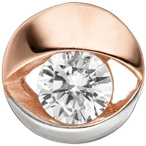 Colfem Anhänger rund, 333 Rotgold bicolor, Zirkonia, Unisex - Bild 1