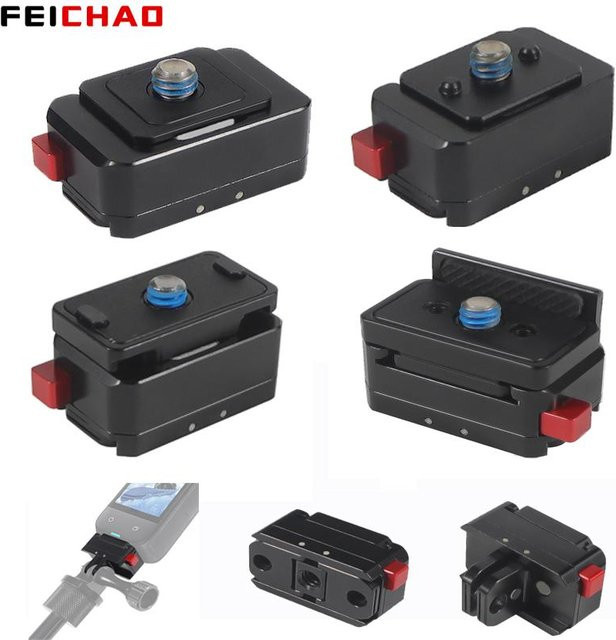 FEICHAO Magnetischer Schnellwechsel-Stativadapter mit Kaltschuhhalterung für Insta360 X6 X4 GoPro und DJI Action 5 Pro in Schwarz - Bild 1