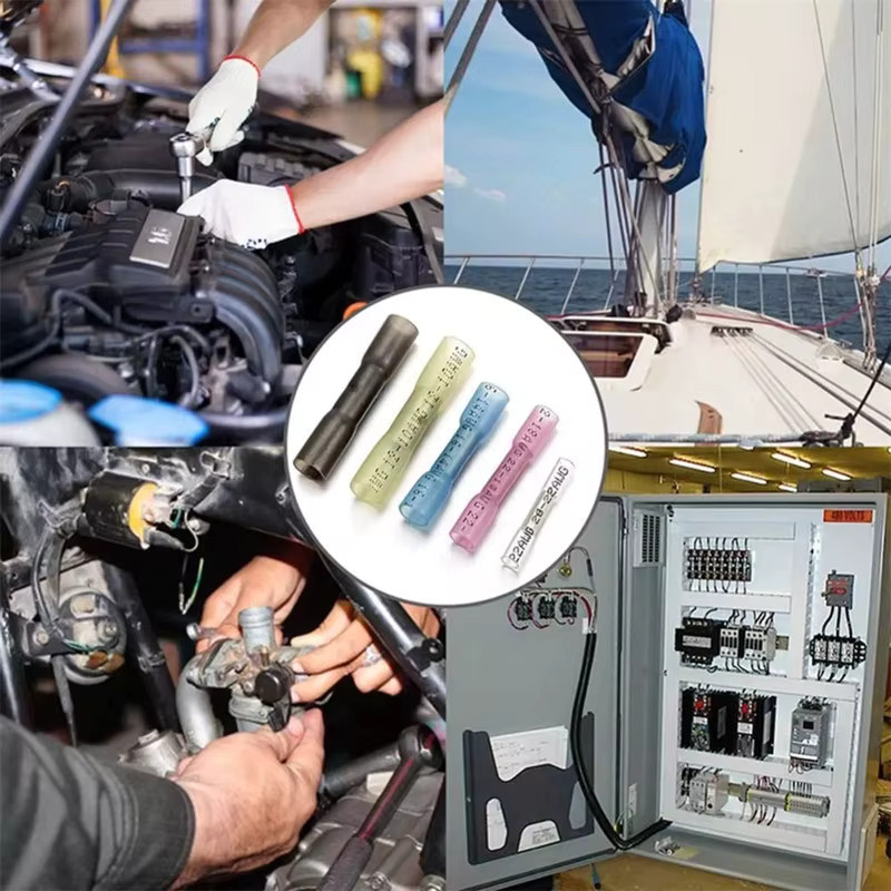 Wasserdichte Schrumpfstoßverbinder Set für AWG 24–10, isolierte elektrische Kfz-Draht-Crimpklemmen in Gelb - Bild 4